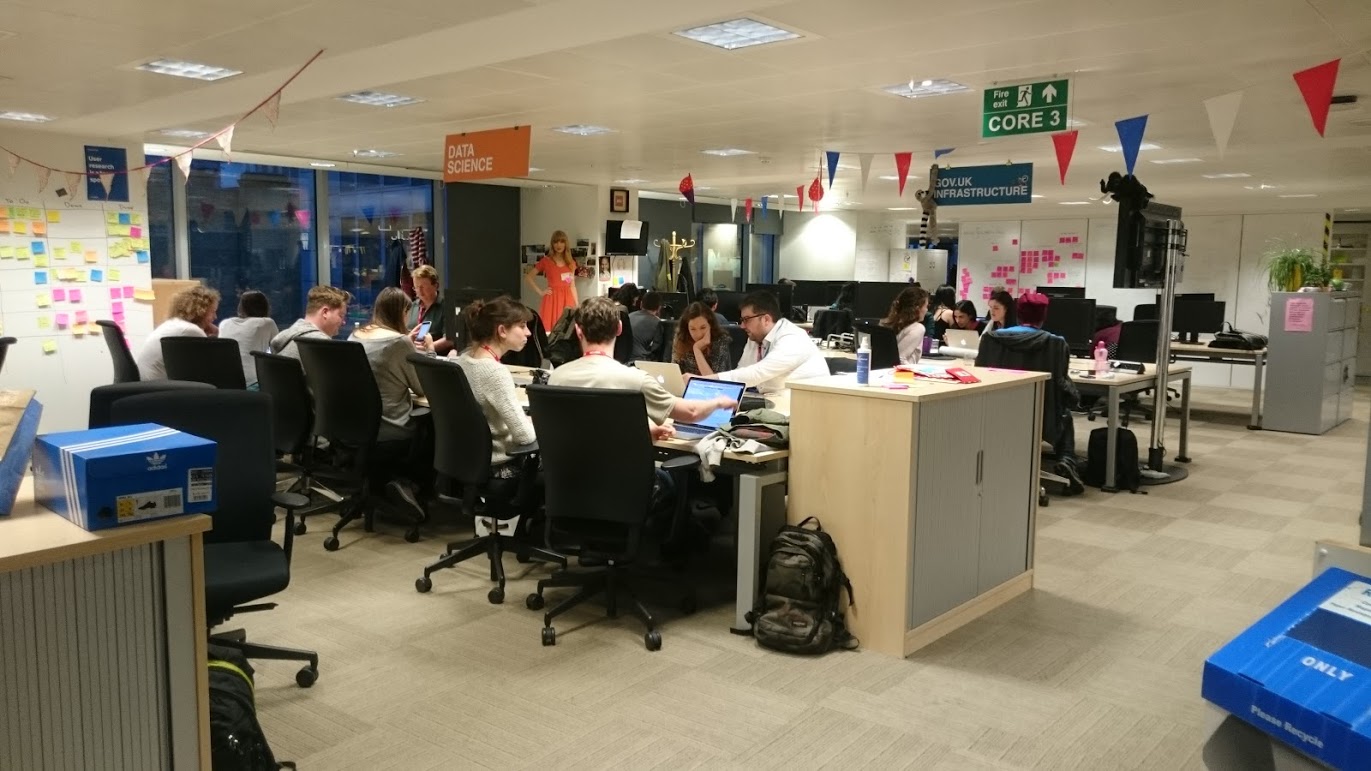 Codebar attendees at desks 