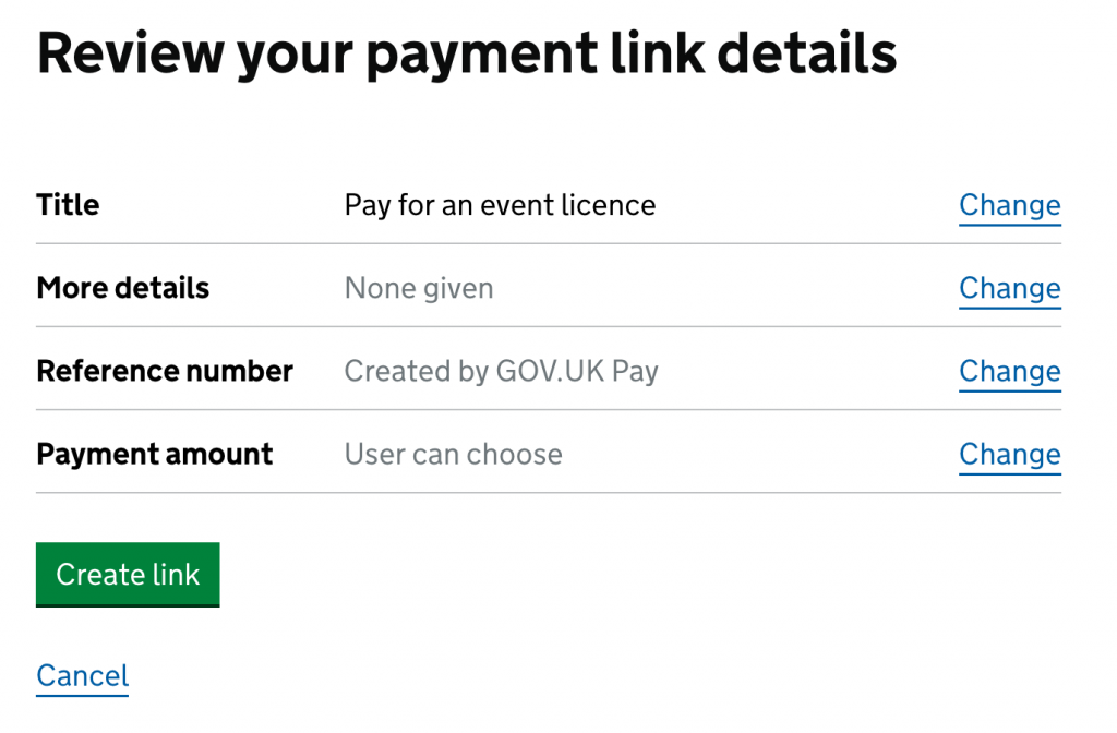 This page shows what the user has paid for, the reference number and payment amount